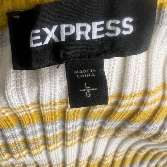 Express Mustard and White Striped Sweater - Picture 5 of 5